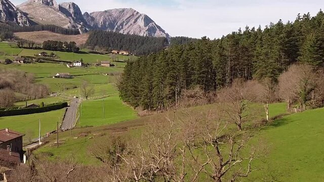 small rural village in the mountains in the basque country, northern spain
