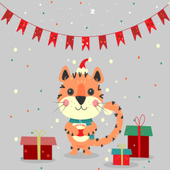  cute tiger cub ,  New Year 2023