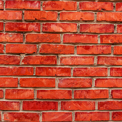 red brick wall texture background. Rough uneven surface. brick wall in Central Asian style 
