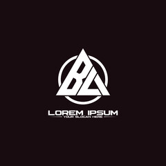 Fototapeta premium Letter BL triangle logo design vector