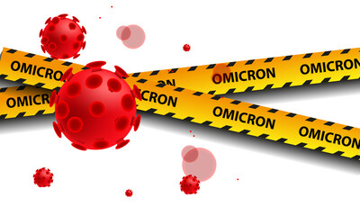 Omicron options banner. Corona virus design Covid-19.
