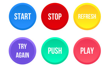 Set of flat colorful buttons