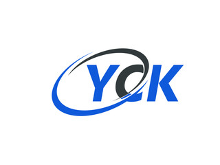 YCK letter creative modern elegant swoosh logo design