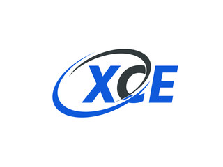 XCE letter creative modern elegant swoosh logo design