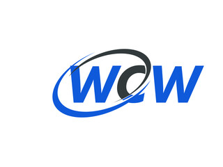 WCW letter creative modern elegant swoosh logo design