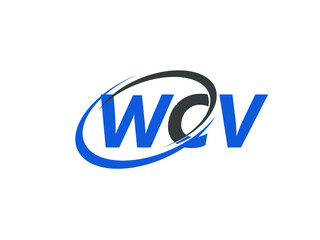 WCV letter creative modern elegant swoosh logo design