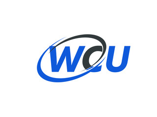 WCU letter creative modern elegant swoosh logo design