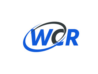 WCR letter creative modern elegant swoosh logo design