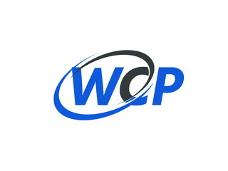 WCP letter creative modern elegant swoosh logo design