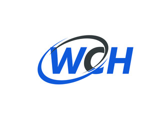 WCH letter creative modern elegant swoosh logo design