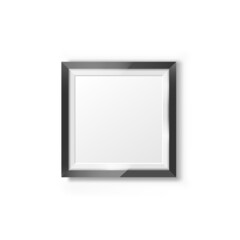 Fototapeta premium Realistic picture frame icon in flat style. Photo vector illustration on white isolated background. Picture frame mockup sign business concept.