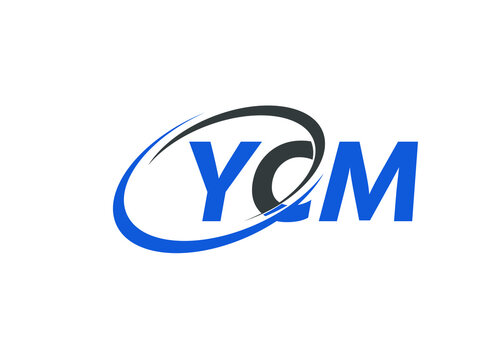 YCM letter creative modern elegant swoosh logo design