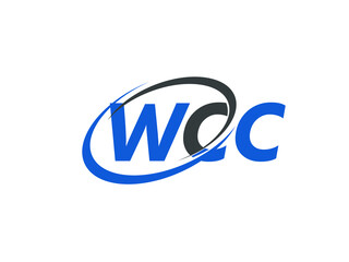 WCC letter creative modern elegant swoosh logo design