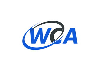 WCA letter creative modern elegant swoosh logo design