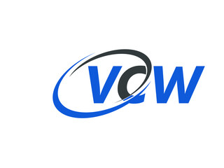 VCW letter creative modern elegant swoosh logo design