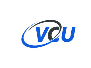 VCU letter creative modern elegant swoosh logo design