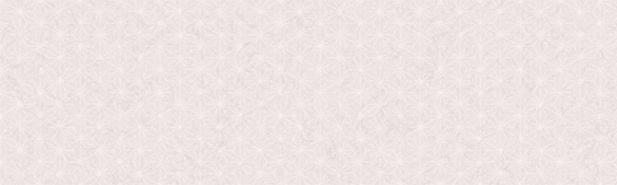 麻の葉模様の透かしがある和紙、和柄バナー背景素材