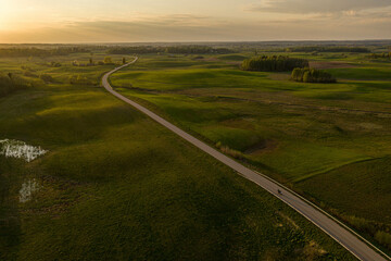 Drone photo of rural road