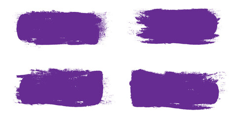 Violet brush stroke set isolated on background. Collection of trendy brush stroke vector for violet ink paint, grunge backdrop, dirt banner, watercolor design and dirty texture. Brush stroke vector