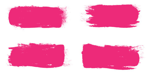 Pink brush stroke set isolated on background. Collection of trendy brush stroke vector for pink ink paint, grunge backdrop, dirt banner, watercolor design and dirty texture. Brush stroke vector