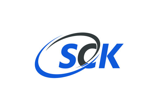 SCK letter creative modern elegant swoosh logo design