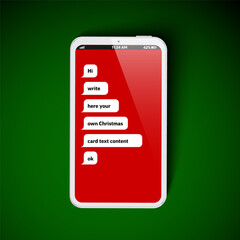 Christmas card with Christmas tree made from message bubbles on the smartphone