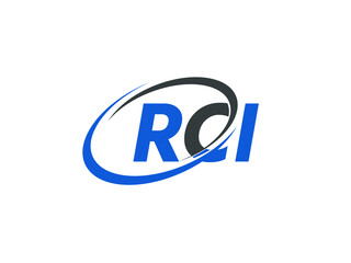 RCI letter creative modern elegant swoosh logo design