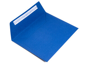 Blue envelope for mail box isolated on the white background