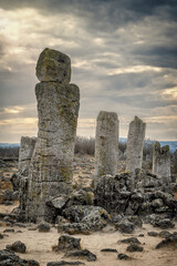 Pobiti Kamani planted stones, mystical natural sea bed rock formations rare attraction in Eastern europe,Bulgaria