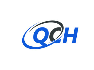 QCH letter creative modern elegant swoosh logo design