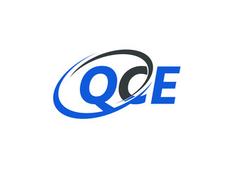 QCE letter creative modern elegant swoosh logo design