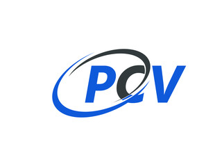 PCV letter creative modern elegant swoosh logo design