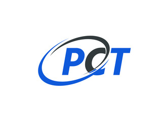 Fototapeta premium PCT letter creative modern elegant swoosh logo design