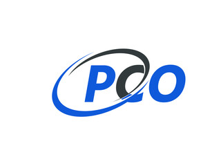 PCO letter creative modern elegant swoosh logo design