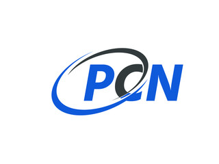PCN letter creative modern elegant swoosh logo design - obrazy, fototapety, plakaty