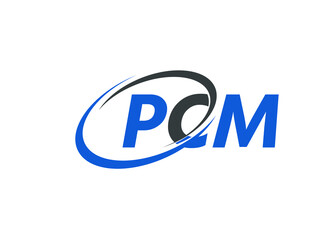 PCM letter creative modern elegant swoosh logo design