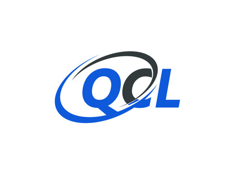 QCL letter creative modern elegant swoosh logo design