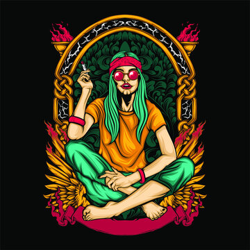 smoking hippie girl