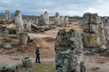 Pobiti Kamani planted stones, mystical natural sea bed rock formations rare attraction in Eastern europe,Bulgaria