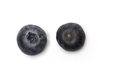 blue blueberries seen from different sides isolated
