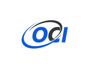 OCI letter creative modern elegant swoosh logo design