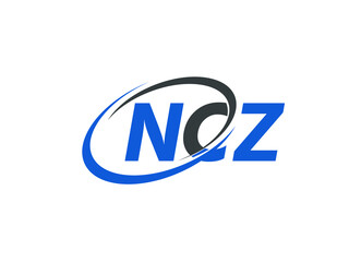NCZ letter creative modern elegant swoosh logo design