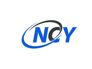 NCY letter creative modern elegant swoosh logo design