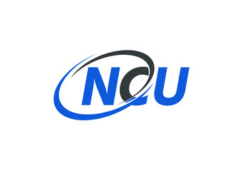 NCU letter creative modern elegant swoosh logo design