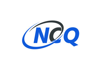NCQ letter creative modern elegant swoosh logo design