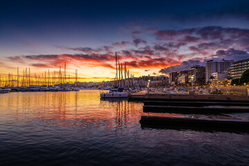 Atardecer puerto de Palma de Mallorca