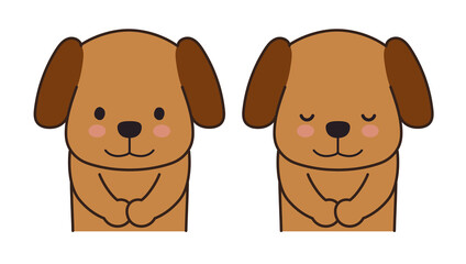 Portrait of dog bowing to someone. Vector illustration isolated on a white background.