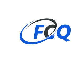 Fototapeta premium FCQ letter creative modern elegant swoosh logo design
