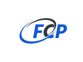 FCP letter creative modern elegant swoosh logo design