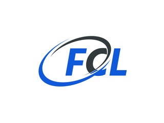 FCL letter creative modern elegant swoosh logo design